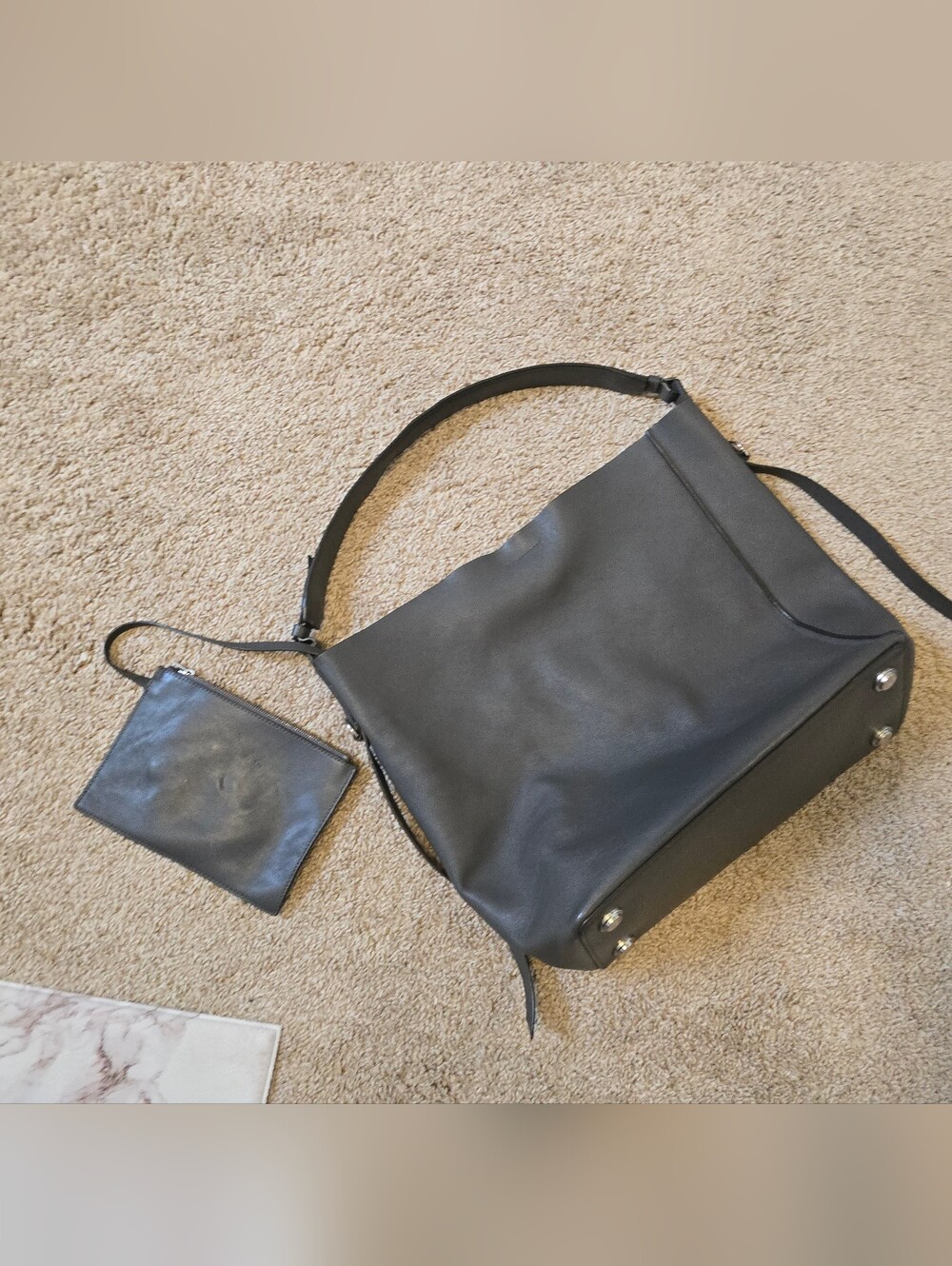 ALL SAINTS Leather Tote And Zip Pouch Wallet